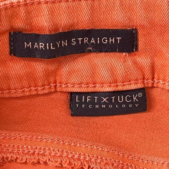 NYDJ Sz 0 Marilyn Ankle Straight Jeans Lift Tuck Technology Stretch Coral NEW - Picture 8 of 16